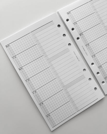 UNdated Weekly WO1P -  Printed Inserts