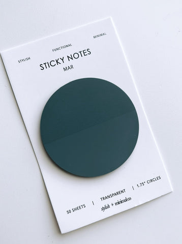 Mar circle transparent sticky notes
