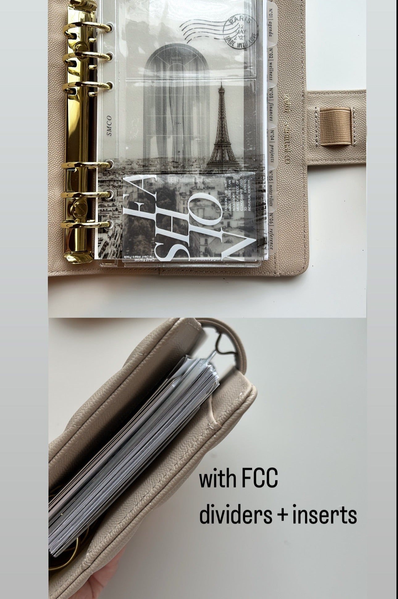 GLITCH beige caviar/suede PE/FCC planner - ALL SALES ARE FINAL