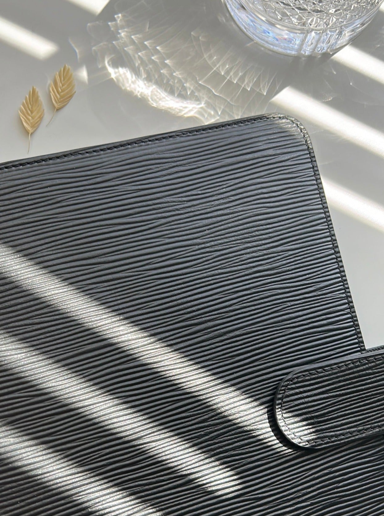 black A5 30mm rings - epi/saffiano genuine leather