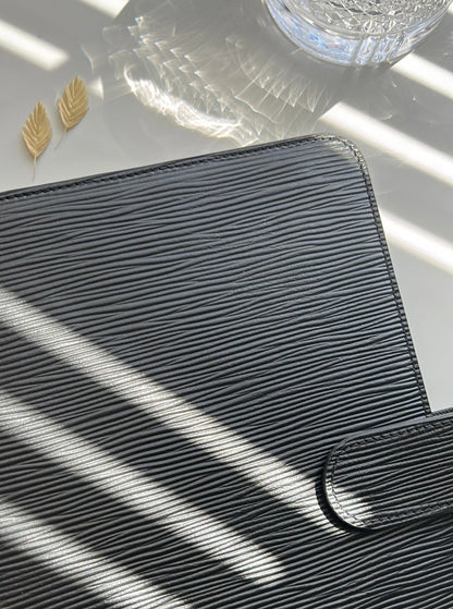 black A5 30mm rings - epi/saffiano genuine leather