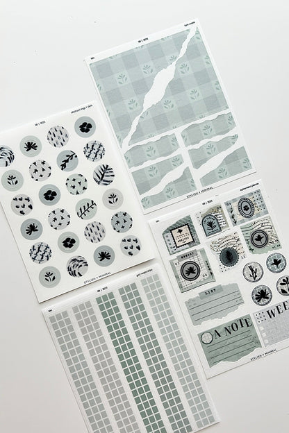 journal isla sticker kit - 8 sheet bundle