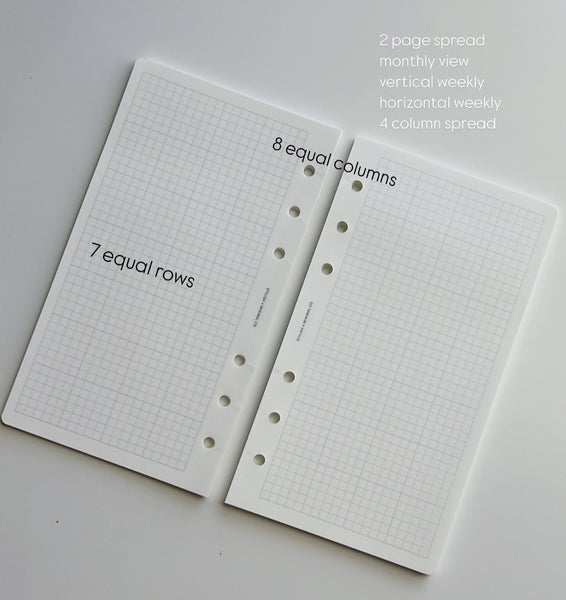 PE personal size grid loose leaf Tomoe River Paper