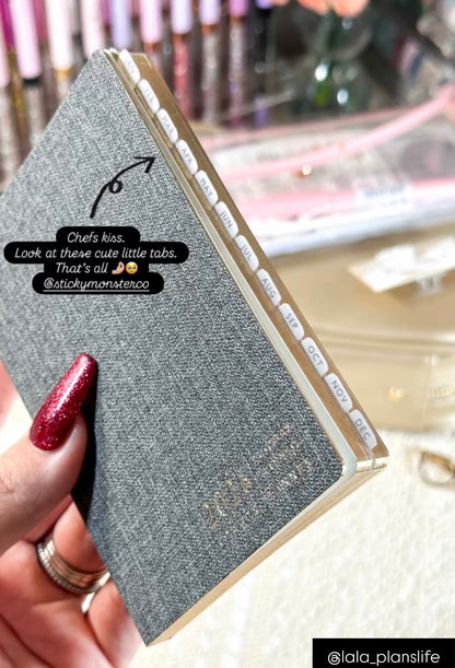 passport TINY plastic sticker tabs - abbreviated months