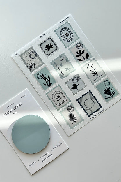 modern stamp sticker sheet