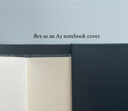 black A5 30mm rings - epi/saffiano genuine leather