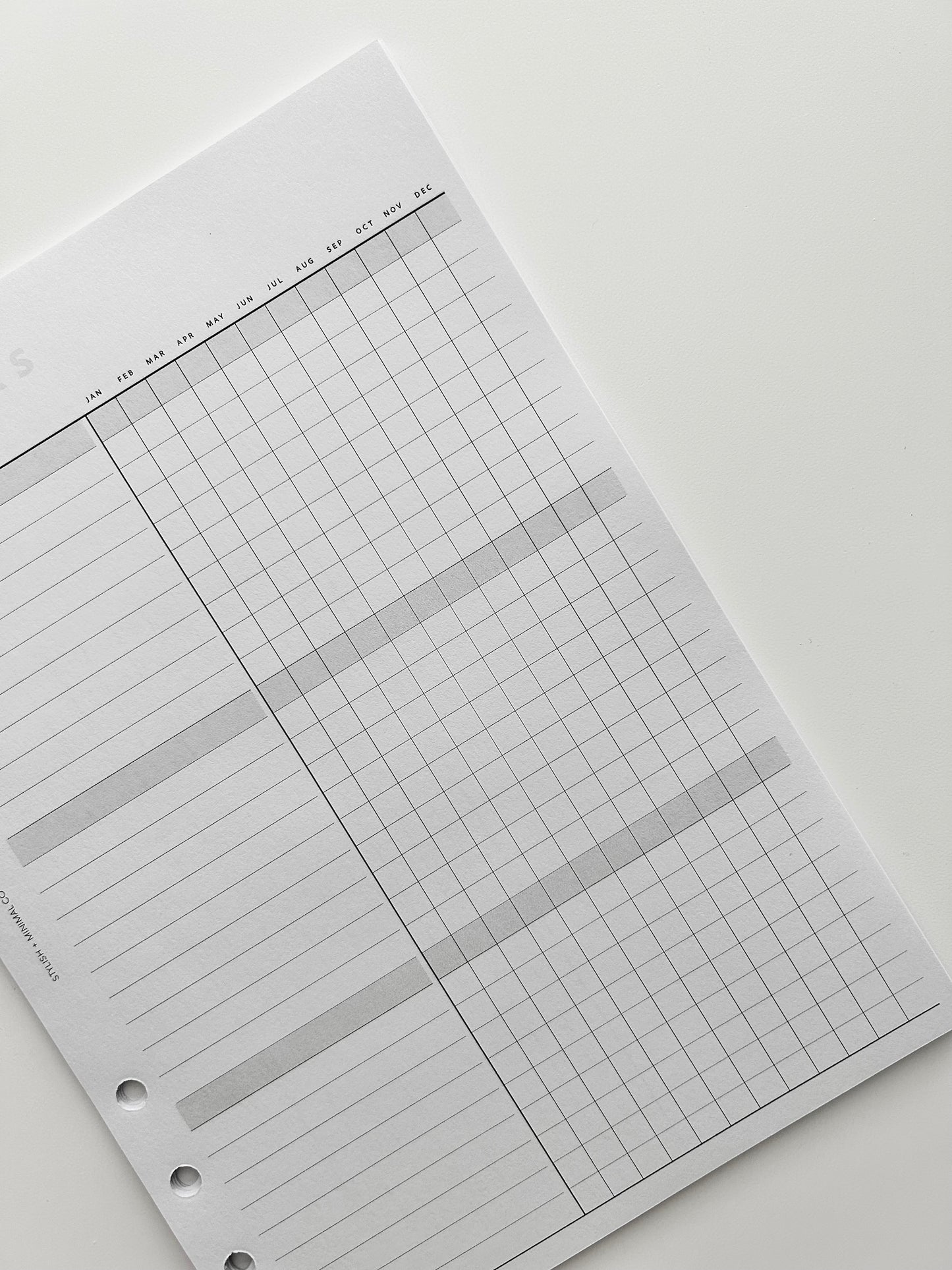 Yearly Trackers - Printed Inserts