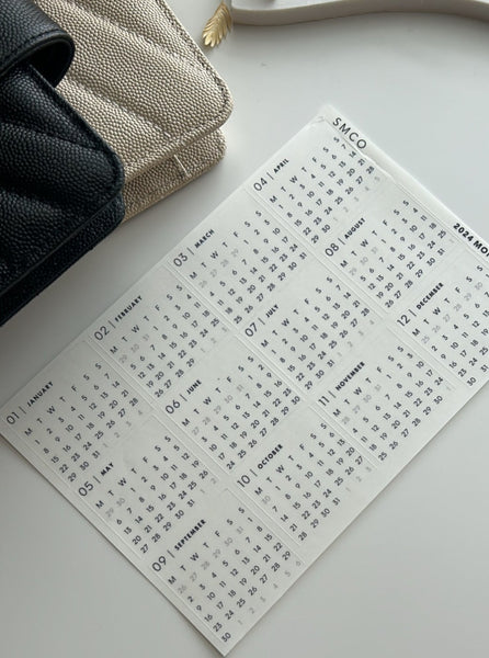 2024 monthly calendar stickers