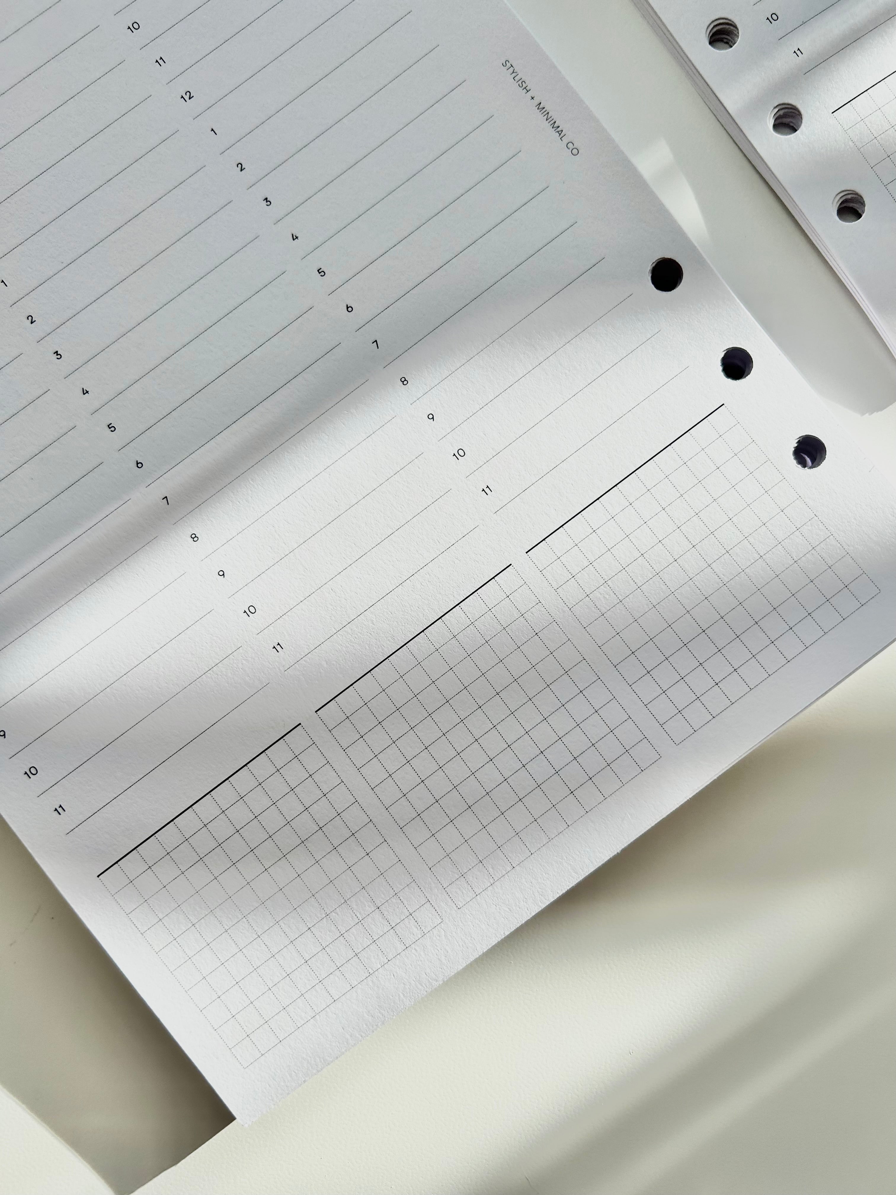 2026 vertical lined timeline Weekly DATED