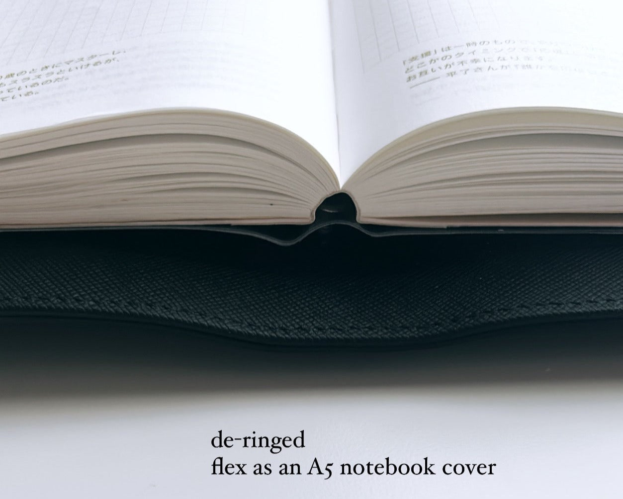 black A5 30mm rings - epi/saffiano genuine leather