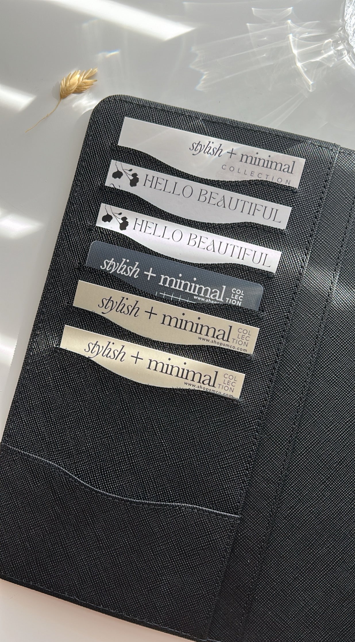 black A5 30mm rings - epi/saffiano genuine leather