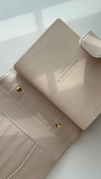 DE-RINGED B6 beige quilted caviar planner cover - snug fit