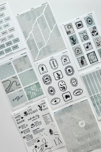 editorial isla sticker kit - 8 sheet bundle