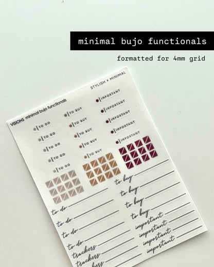 minimal bujo section headers | visions nov kit