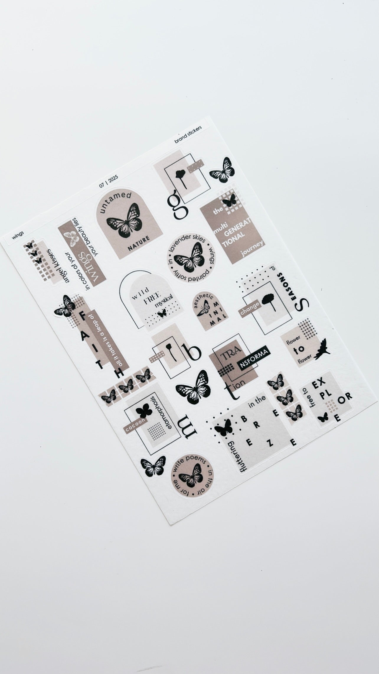 wings smco brand journaling stickers 4" x 6"