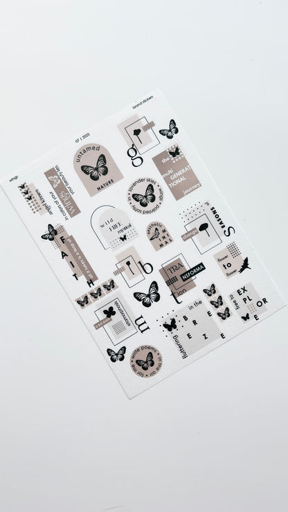 wings smco brand journaling stickers 4" x 6"