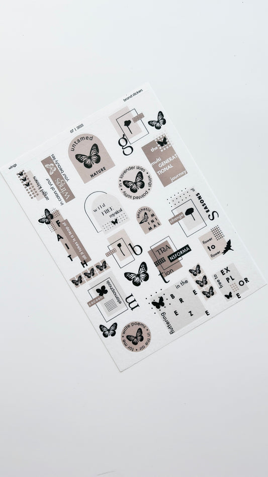 wings smco brand journaling stickers 4" x 6"