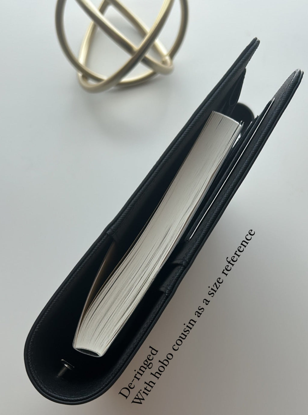 black A5 30mm rings - epi/saffiano genuine leather