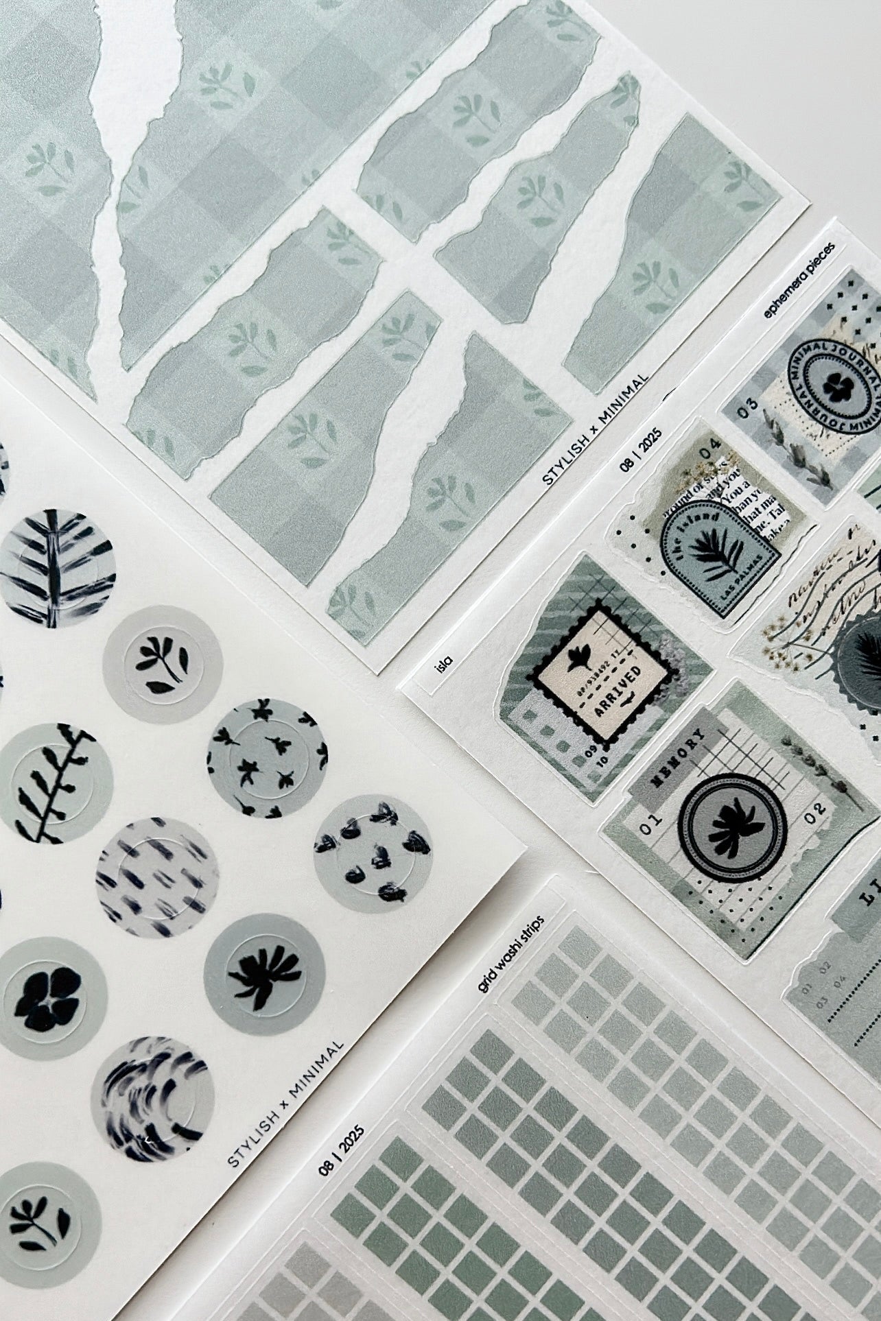 journal isla sticker kit - 8 sheet bundle