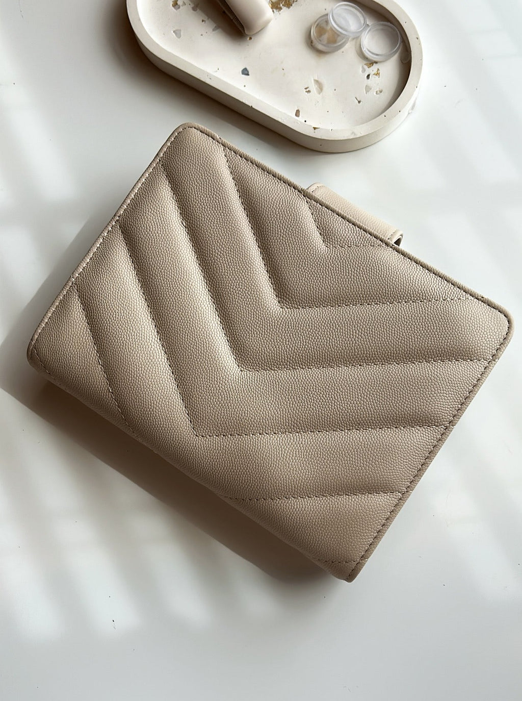 DE-RINGED B6 beige quilted caviar planner cover - snug fit