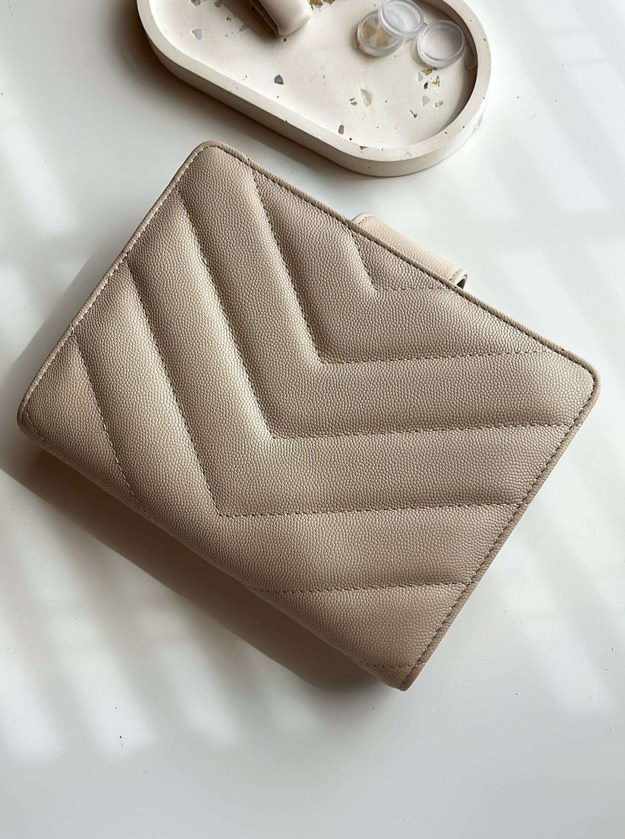 GLITCH beige caviar/suede PE/FCC planner - ALL SALES ARE FINAL