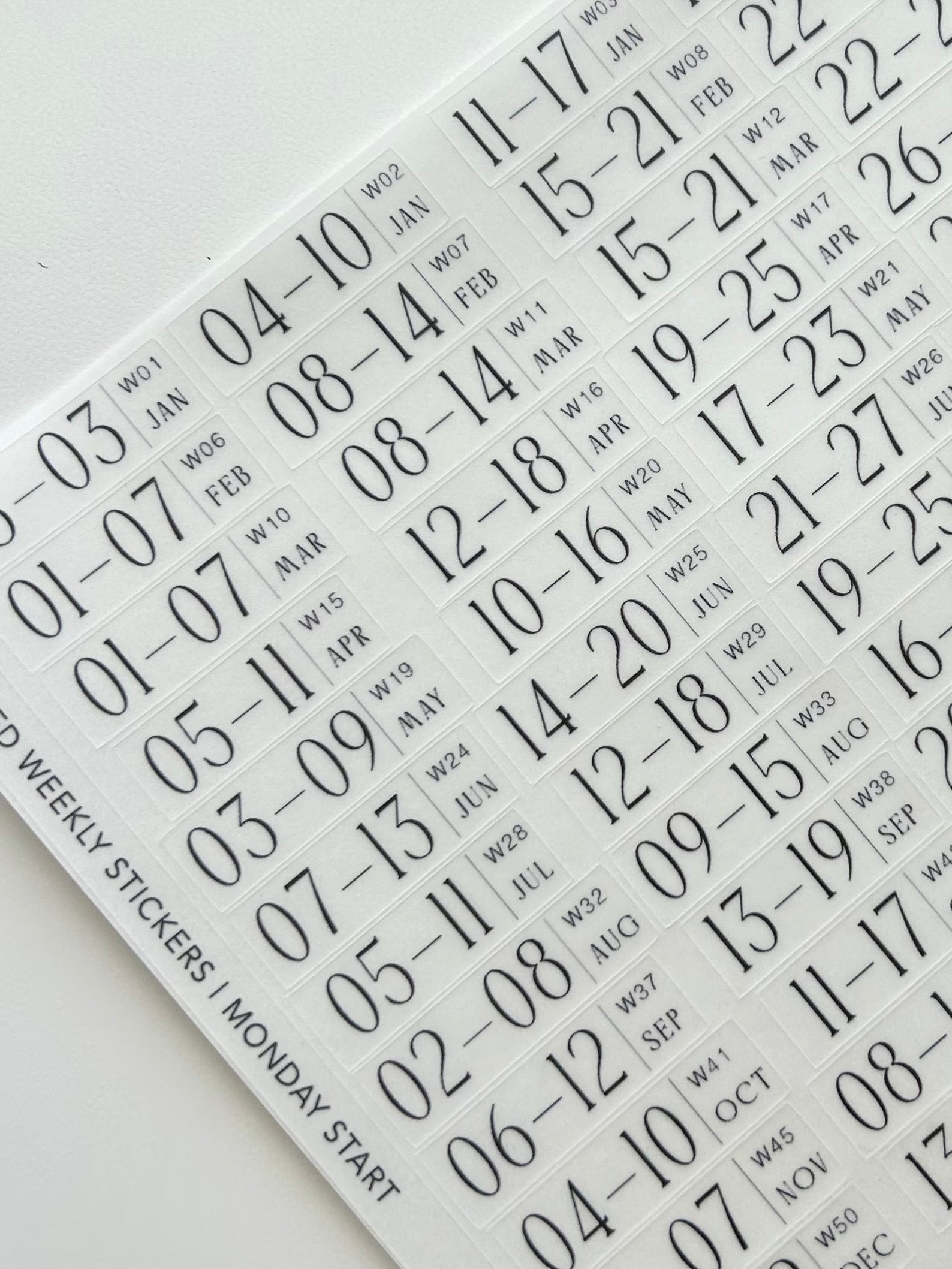 2027 dated weekly journaling stickers - mon start
