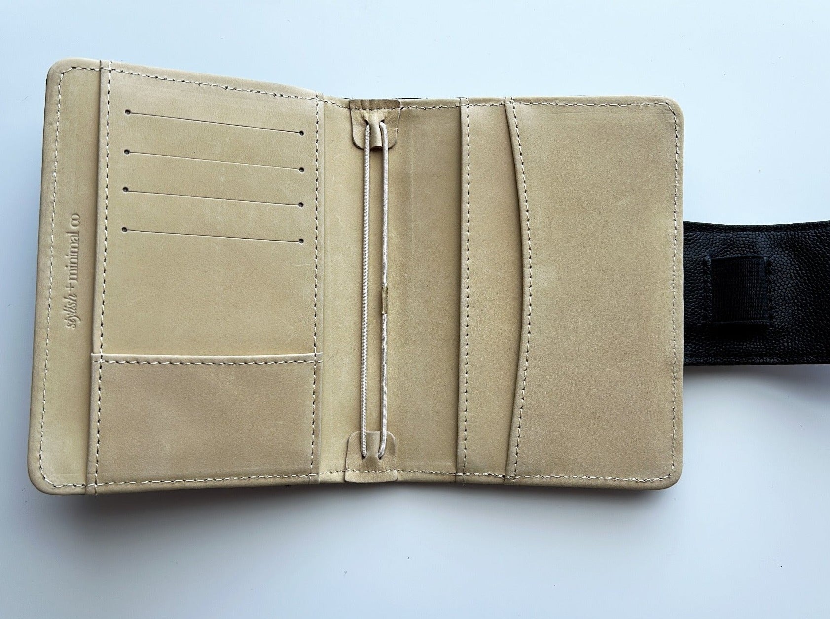 GLITCH black/beige quilted caviar passport TN - ALL SALES FINAL