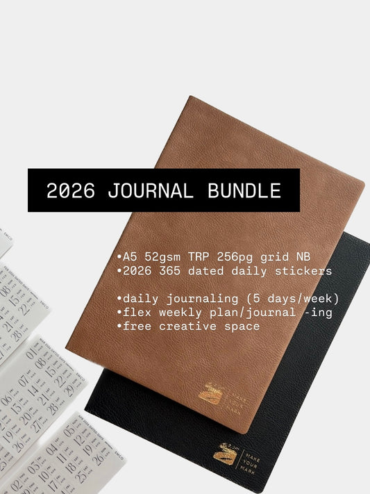 A5 TRP flex grid notebook with 2026 (365) dated stickers