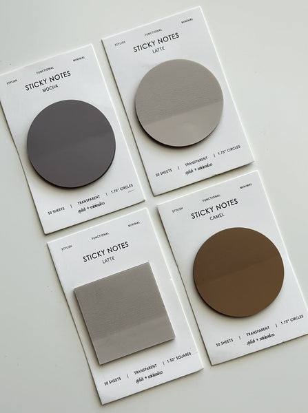 Mocha circle transparent sticky notes