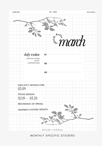 important dates deco sheet | march kit