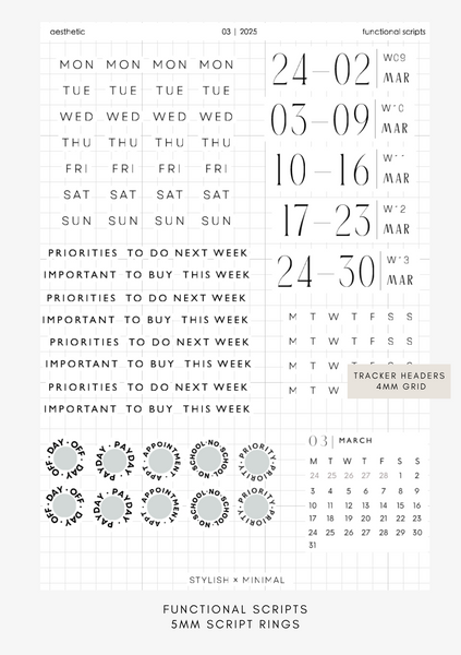 functional scripts sheet| march kit