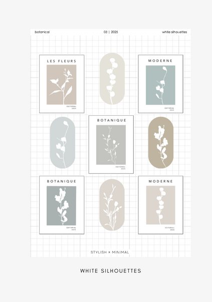 botanical white silhouettes deco | march kit