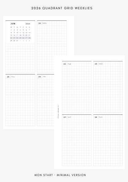 2026 quadrant grid weekly WO2P