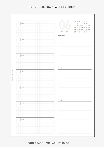 2026 (2 column) weekly WO1P