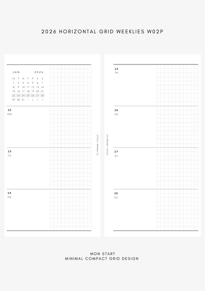 2026 horizontal grid weekly WO2P