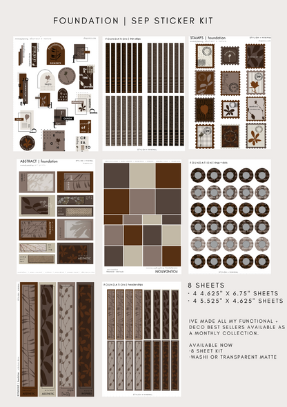 foundation sticker kit - 8 sheet sep kit