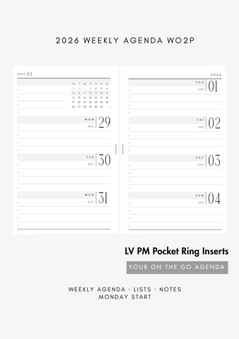 2026 Weekly Agenda WO2P - Pocket Rings