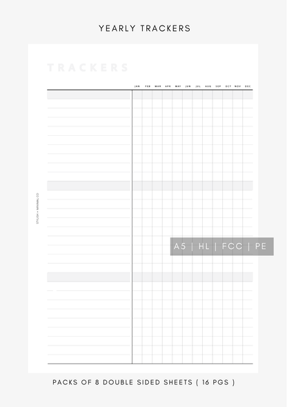 Yearly Trackers - Printed Inserts