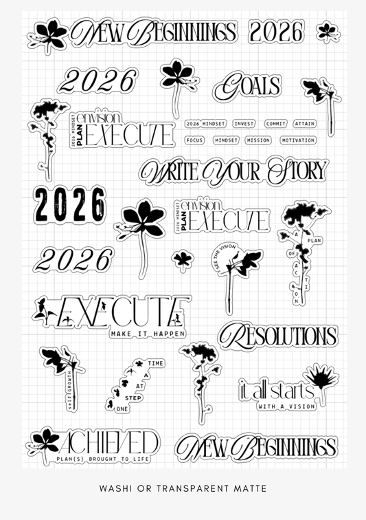 New Beginnings | Visions journaling sticker sheet