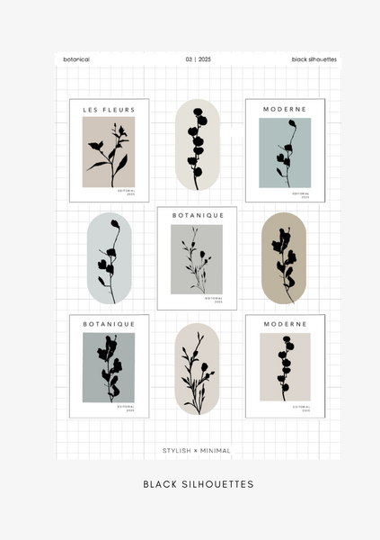 botanical black silhouettes deco | march kit