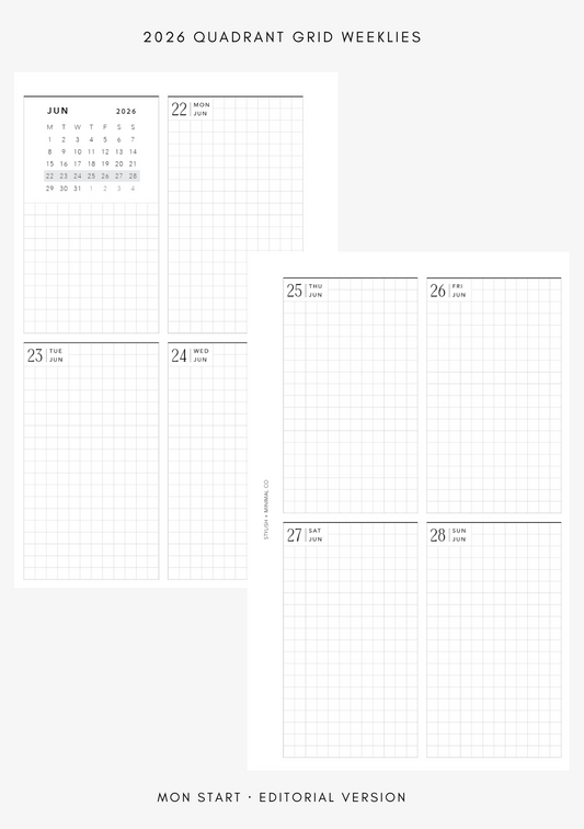 2026 quadrant grid weekly WO2P