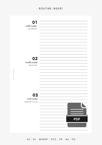 routines insert printable