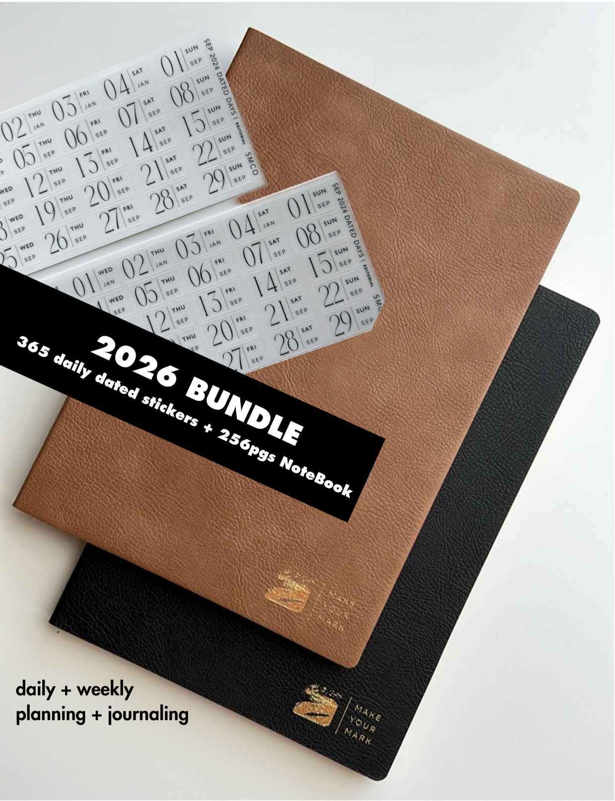 A5 TRP flex grid notebook with 2026 (365) dated stickers