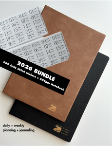 A5 TRP flex grid notebook with 2026 (365) dated stickers