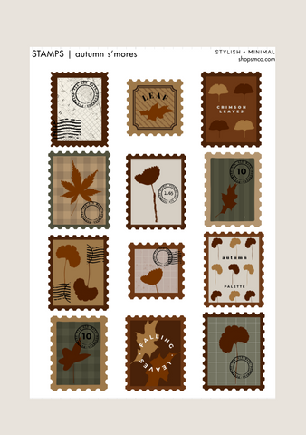 modern stamp sticker sheet