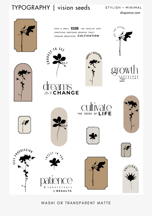 vision seeds sheet | visions nov kit