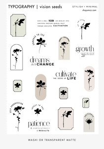 vision seeds sticker sheet | neutral palette