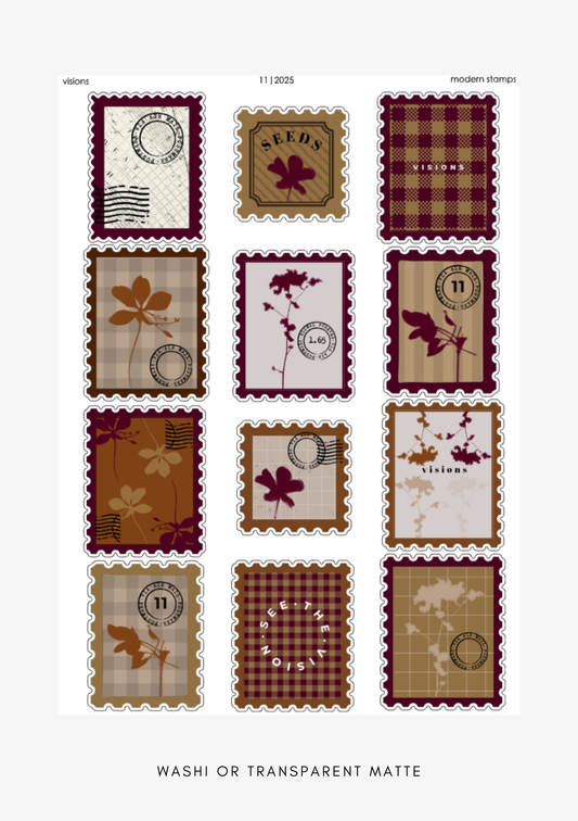 modern stamp sticker sheet