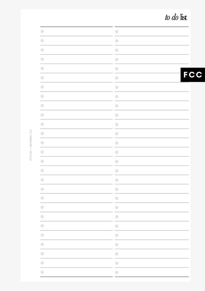 To Do List Printed Inserts