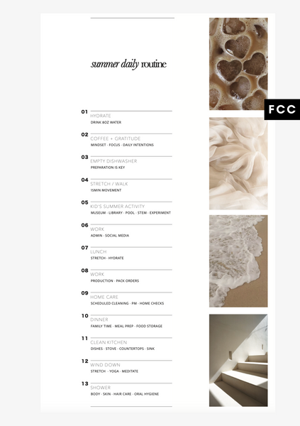 summer '24 daily routine dashboard
